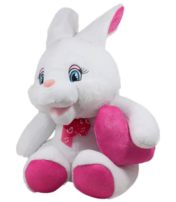 PLUSH RABBIT WITH HEART 2 COLORS 50 CM - Big