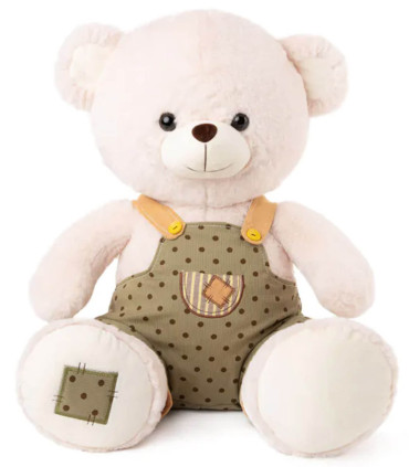 BOY TEDDY BEAR WITH GREEN JUMPSUIT 50 CM - Big