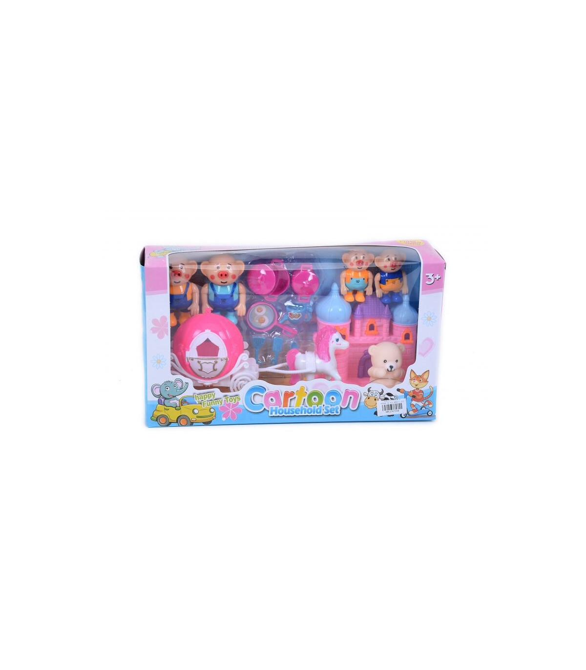 PIGS WITH A HOUSE, A HORSE AND A CARRIAGE - HOUSES FOR DOLLS AND SETS