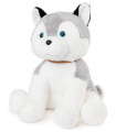 PLUSH DOG HUSKIE WITH LEATHER 33 CM