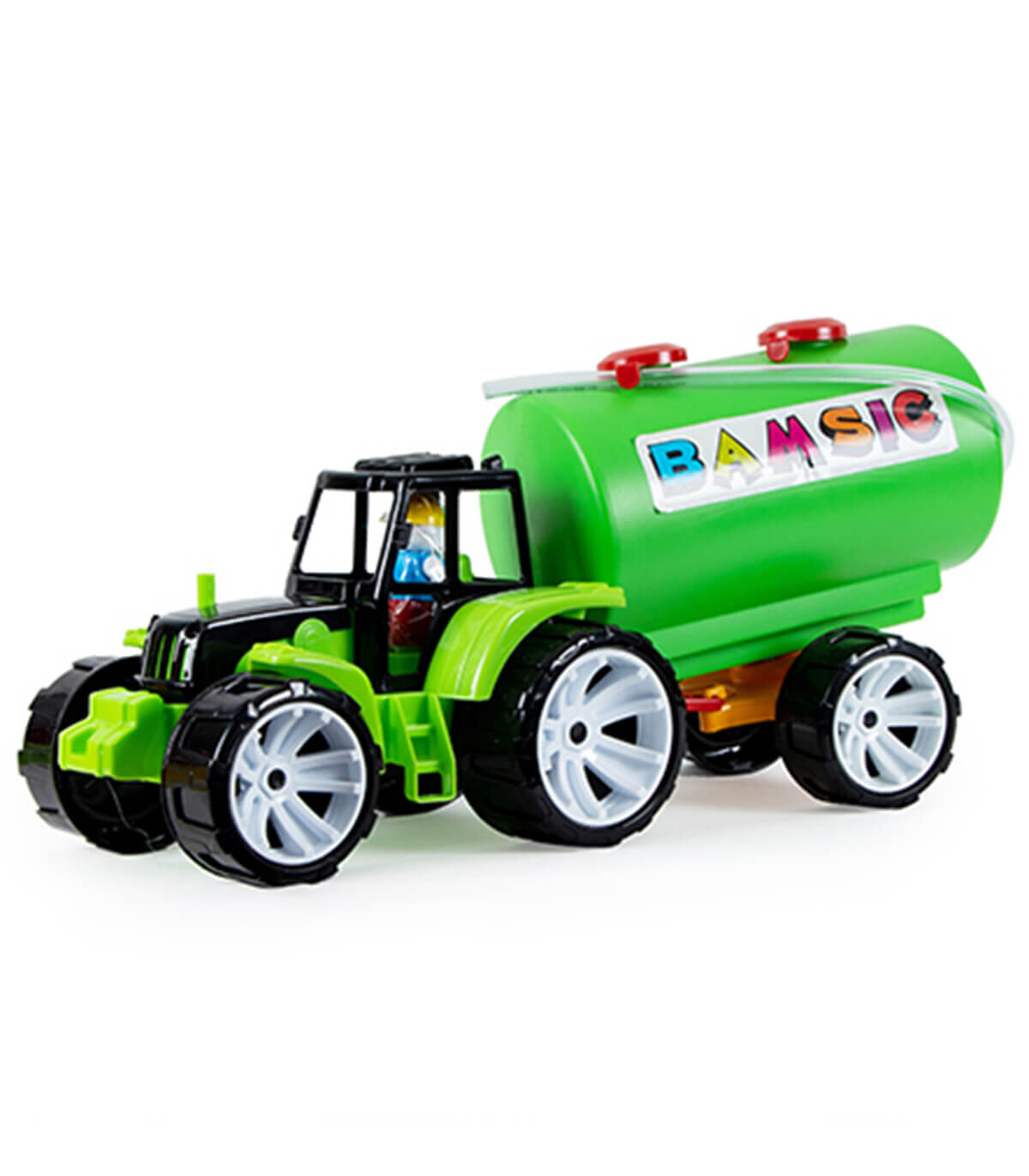 CHILDREN'S TOY TRACTOR WITH DRIVER AND TANK 50 CM 2 COLORS - Agricultural, construction machinery and military equipments