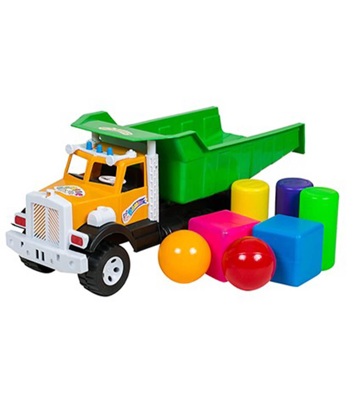 DUMPER TRUCK WITH CUBES AND BALLS 52 CM - Agricultural, construction machinery and military equipments