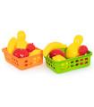 BASKET WITH 6 PLASTIC FRUITS IN NET