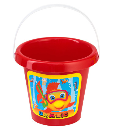 SAND BUCKET WITH PATCHES 5 COLORS - FOR SAND