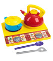 CHILDREN'S COOKING SET WITH KETTLE AND POT