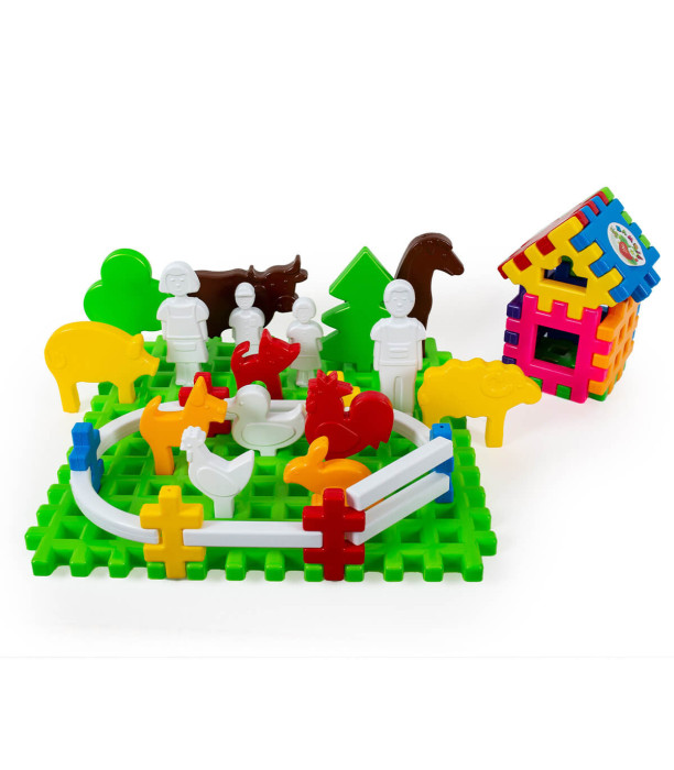 CHILDREN'S WAFFLE CONSTRUCTOR FARM - BUILDING BLOCKS
