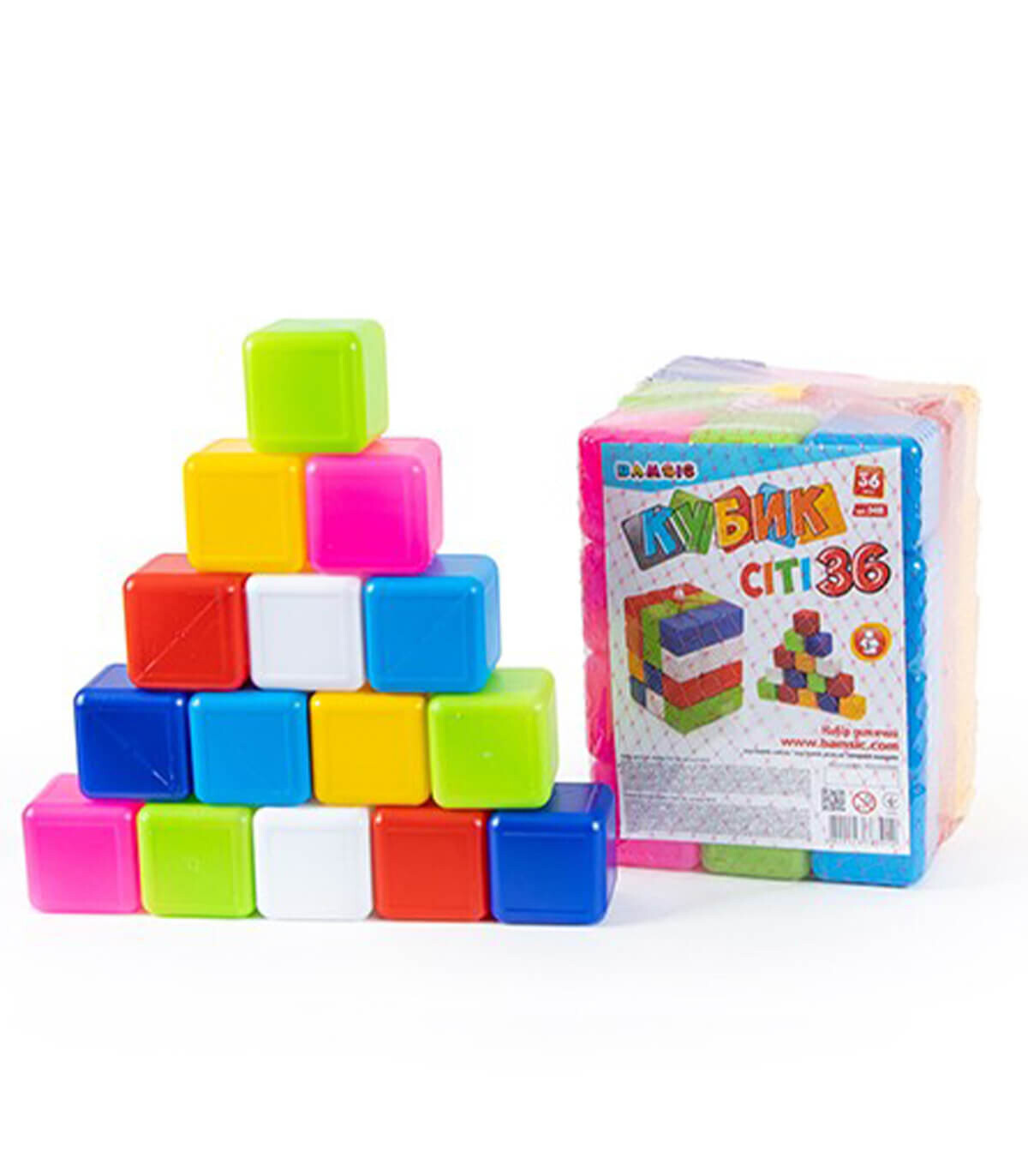 CHILDREN'S PLASTIC CUBES 36 PCS. IN A NET CITY - ALL PRODUCTS