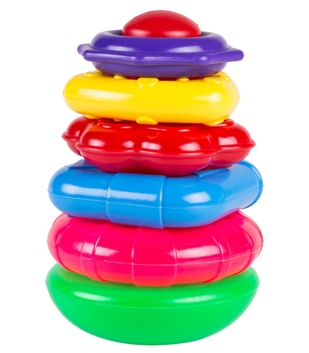 BABY PYRAMID WITH 6 RINGS 19 CM - BUILDING BLOCKS, SORTERS AND RINGS