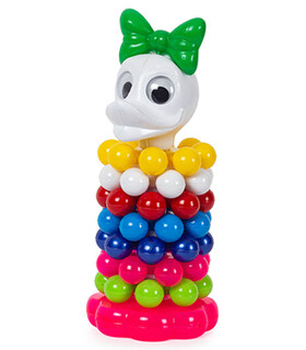 BABY PYRAMID WITH BALLS DUCK 2 TYPES 28 CM - CUBES, SORTERS AND RINGS
