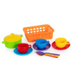 KITCHEN SET WITH BASKET, POT, CUTLERY AND CUPS