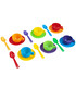 TEA CUP SET WITH LITTLE PLATES AND TEASPOONS - KITCHENS, SERVICES AND FOOD