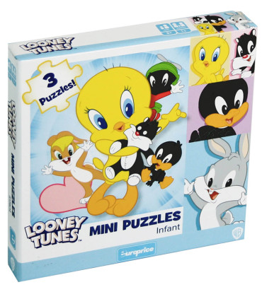 MINI PUZZLE 3 IN 1 LOONEY TUNES - INFANT - PUZZLES AND CUBES