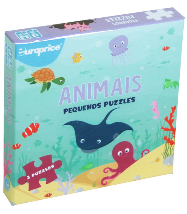 3 IN 1 MARINE, FARM, AFRICAN ANIMAL PUZZLE - PUZZLES AND CUBES