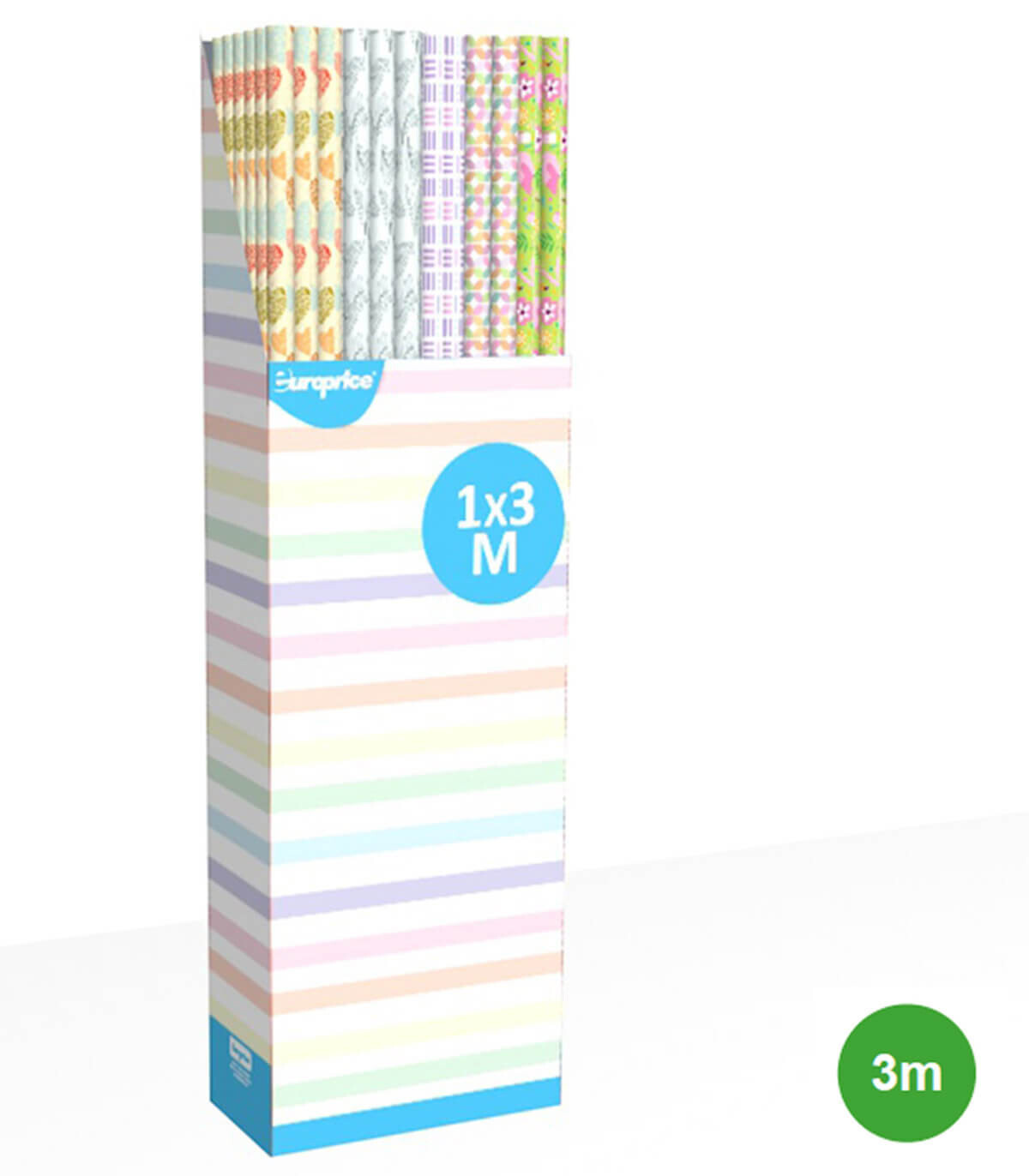 PACKAGING PAPER MIXED COLORS 100 X 300 4 VARIETIES - PACKAGING AND BATTERIES