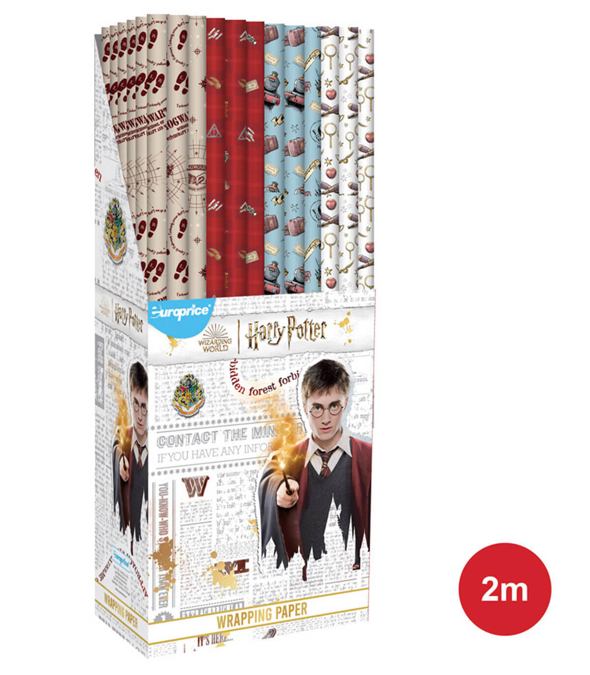 HARRY POTTER WRAPPING PAPER 70 X 200 4 VARIETIES - PACKAGING AND BATTERIES