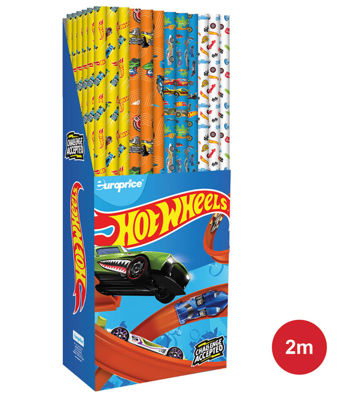 HOT WHEELS WRAPPING PAPER 70 X 200 4 VARIETIES - PACKAGING AND BATTERIES