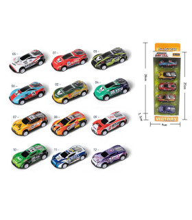 5 METAL SPORTS CARS IN A BOX - METAL