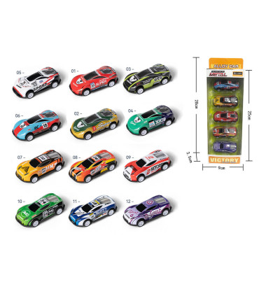 5 METAL SPORTS CARS IN A BOX - METAL