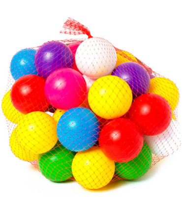 COLORED PLASTIC BALLS 40 PIECES 7 CM - BALLS