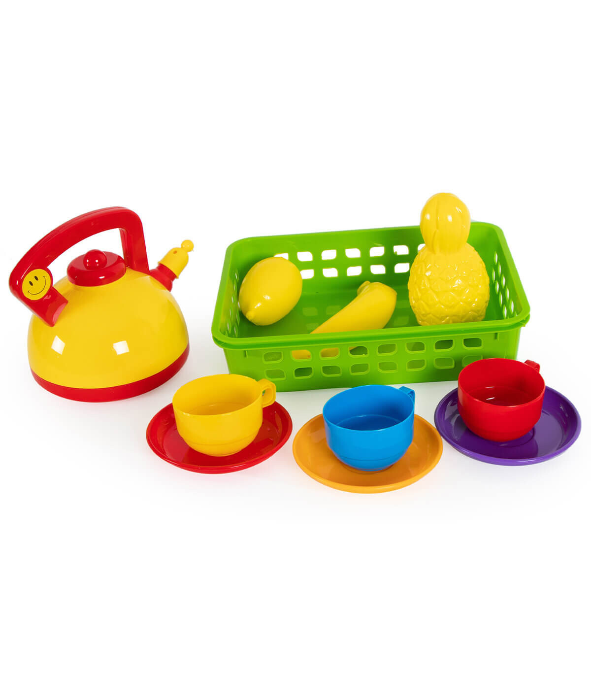 BASKET WITH FRUITS AND TEA SET 4 COLORS - KITCHENS, SERVICES AND FOOD