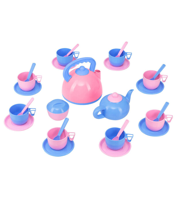 PASTEL COLORED TEA SET 30 PIECES - KITCHENS, SERVICES AND FOOD