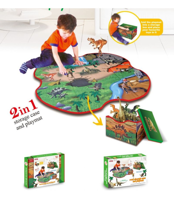 CARPET-TOY BOX 2 IN 1 - Dinosaurs