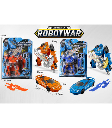 TRANSFORMER ROBOT SPORTS CAR IN BLISTER BLUE / ORANGE - Transformers Figures