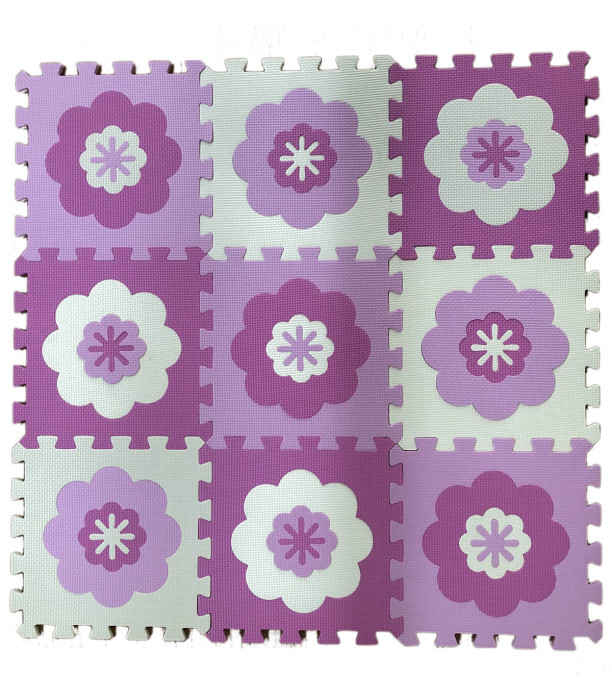 PUZZLE RUBBER CARPET FLOWERS 9 PIECES - PUZZLES AND CUBES
