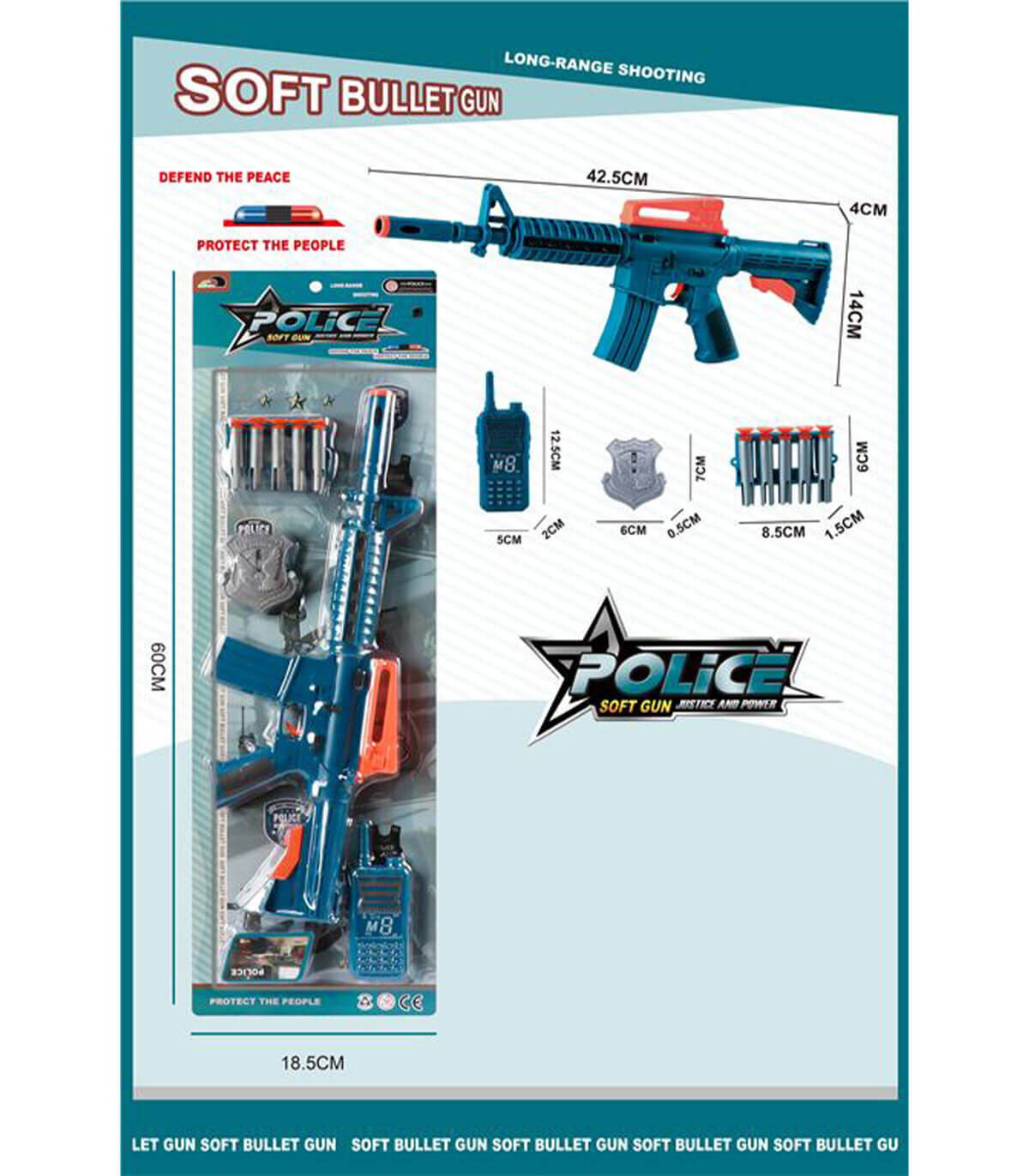 CHILDREN'S CARDBOARD POLICE ASSIGNMENT KIT - MACHINES AND RIFLES