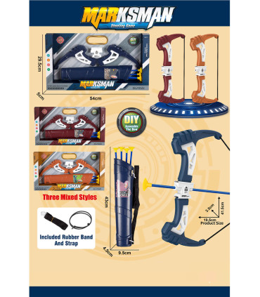 CHILDREN'S LARGE BOW WITH QUIVER AND ARROWS IN BOX - SABERS, SWORDS AND BOWS