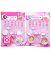 KIDS PINK KITCHEN SET WITH 6 APPLIANCES ON CARDBOARD