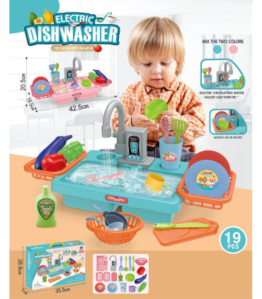 KIDS SINK WITH RUNNING WATER 19 PIECES - KITCHENS, SERVICES AND FOOD
