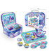 CHILDREN'S METAL TEA SET IN SUITCASE 15 PIECES - KITCHENS, SERVICES AND FOOD
