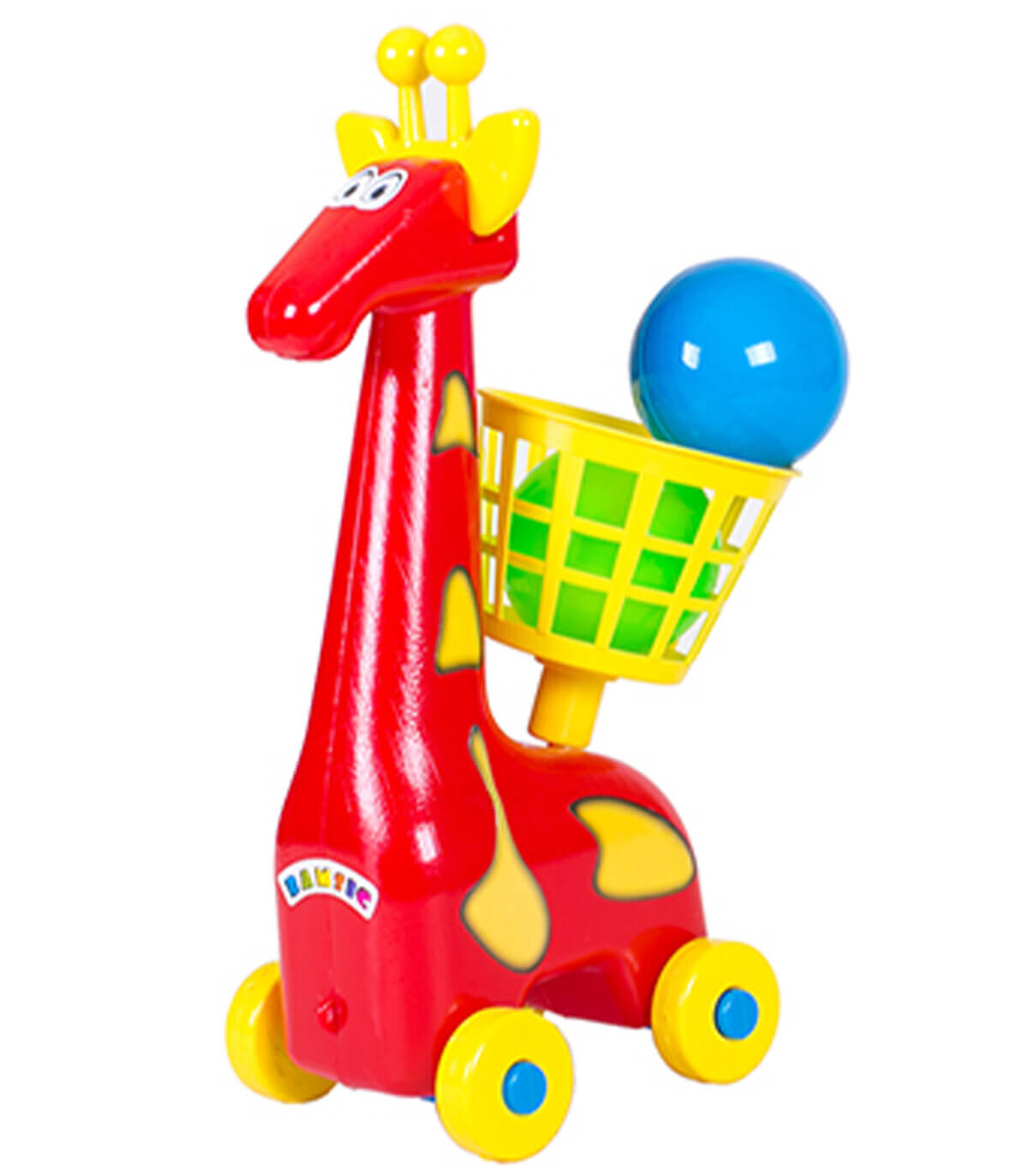 GIRAFFE TOY WITH BASKET 2 COLORS - BUILDING BLOCKS, SORTERS AND RINGS