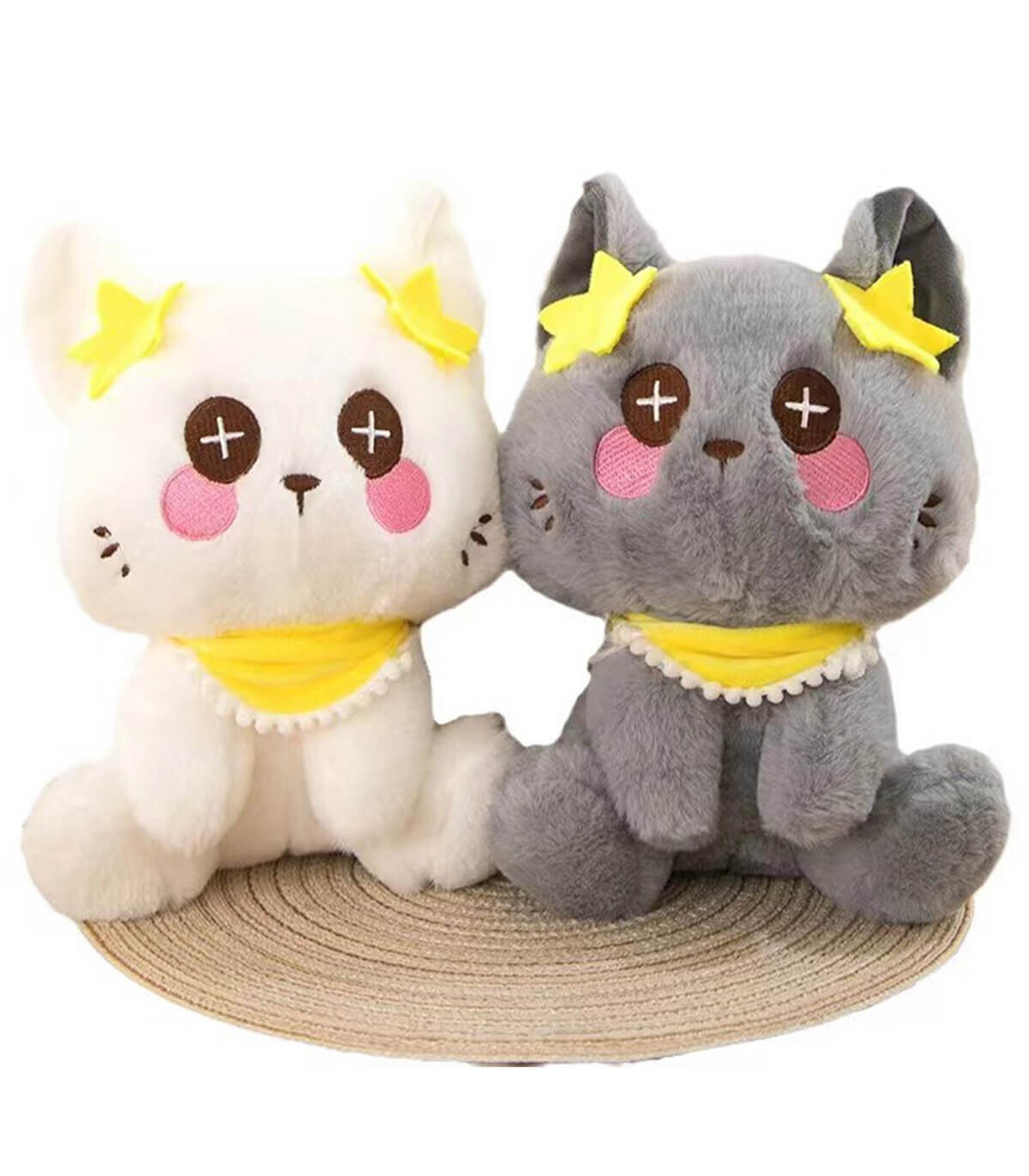 PLUSH KITTEN WITH FISH 23 CM 2 COLORS - Small