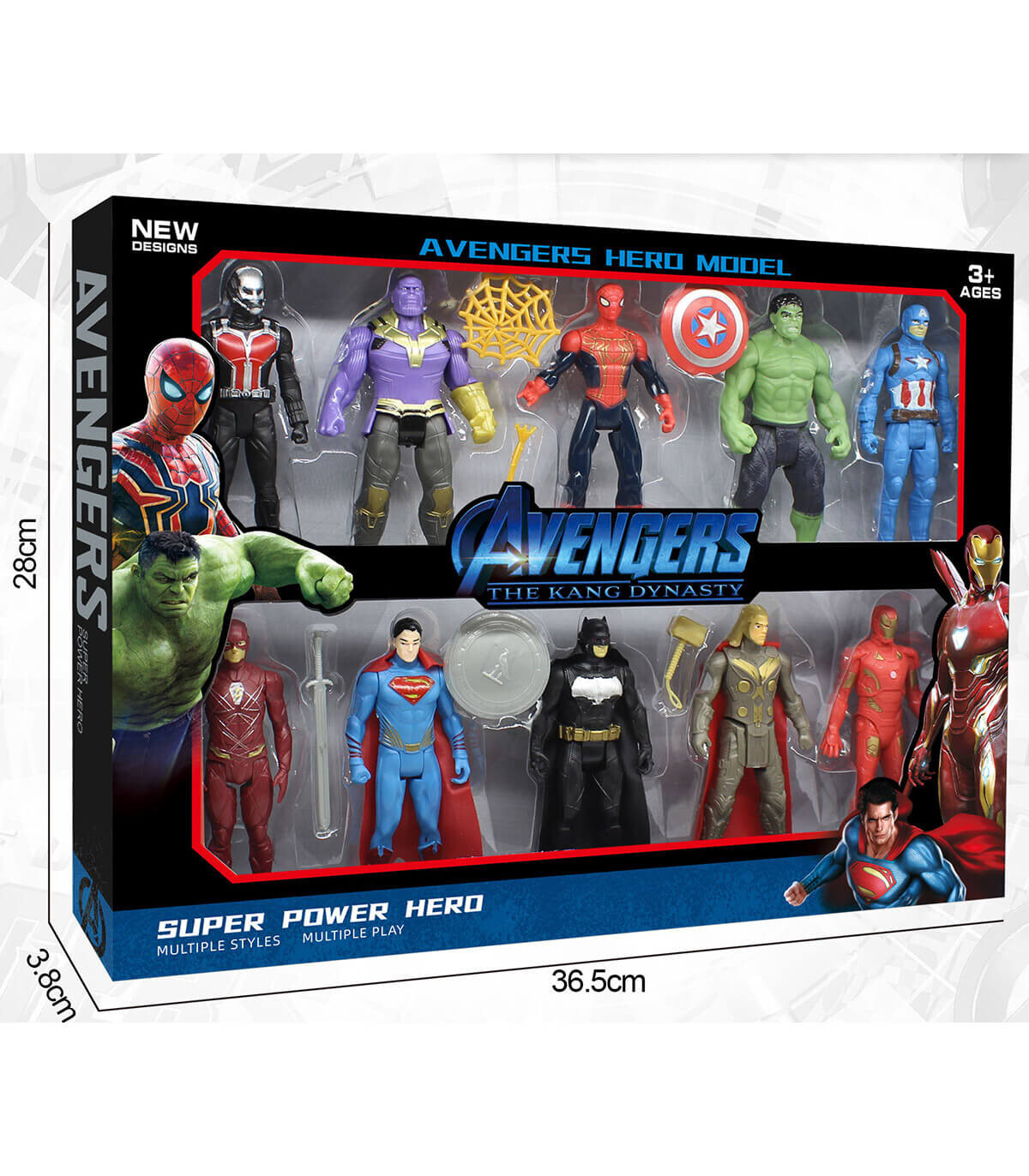 CHILDREN'S SET 10 FIGURES SUPERHEROES WITH WEAPONS - Heroes