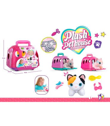 PLUSH LITTLE KITTEN WITH CAGE AND ACCESSORIES - Small