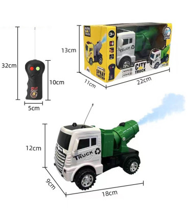 CHILDREN'S TRUCK WITH REMOTE CONTROL 2 DIRECTIONS AND SMOKE, 3 COLORS, IN A BOX - Radio control with remote control