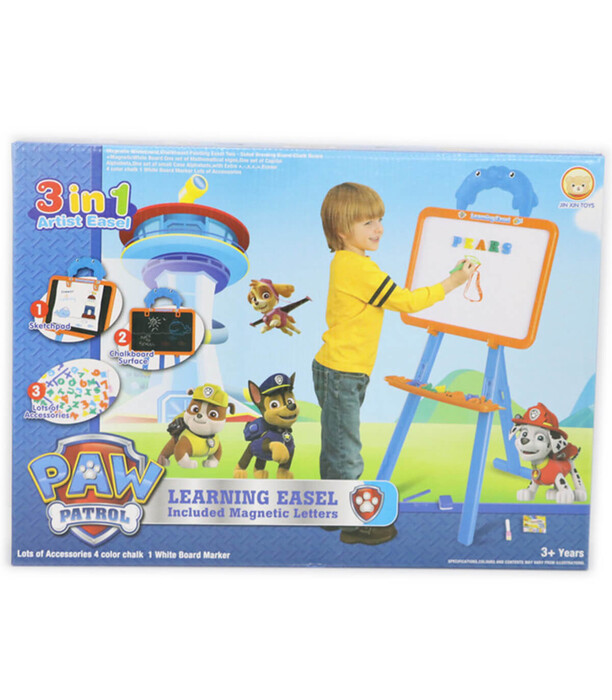 LARGE DOUBLE-SIDED DRAWING AND WRITING BOARD 3 IN 1, ON STAND, PUPPIES - Boards for drawing and writing