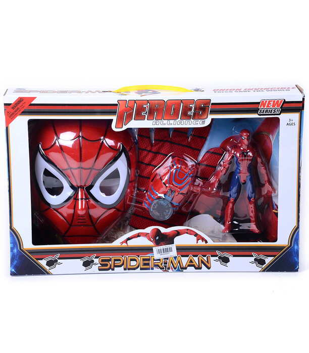 CHILDREN'S PLAY SET WITH SUPERHERO FIGURE, MASK, GLOVE, AND WATCH IN A BOX - Heroes