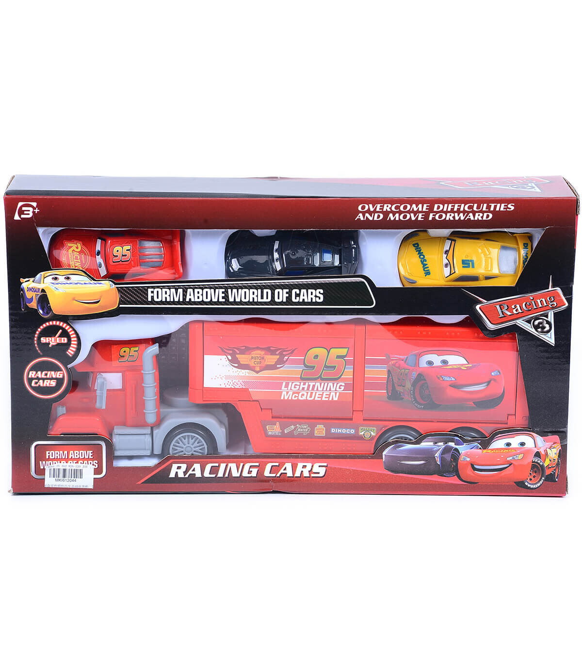 CHILDREN'S TRUCK WITH 3 CARS WITH EYES IN A BOX - Trucks and cargo