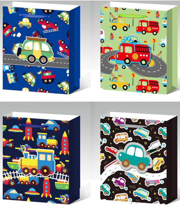LARGE GIFT BAG CHILDREN'S TRANSPORT MEANS 55x43x15 - PACKAGING AND BATTERIES