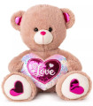 PLUSH BEAR WITH SHINY HEART 2 COLORS 82 CM