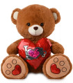 PLUSH BEAR WITH SHINY HEART 2 COLORS 32 CM