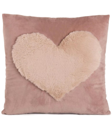 PLUSH PILLOW WITH FLUFFY HEART 3 COLORS 36 CM - VALENTINE'S DAY AND CHRISTMAS