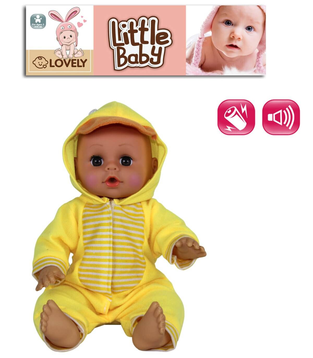 DOLL BABY PATE WITH 4 SOUNDS 31 CM IN BAG - BABY