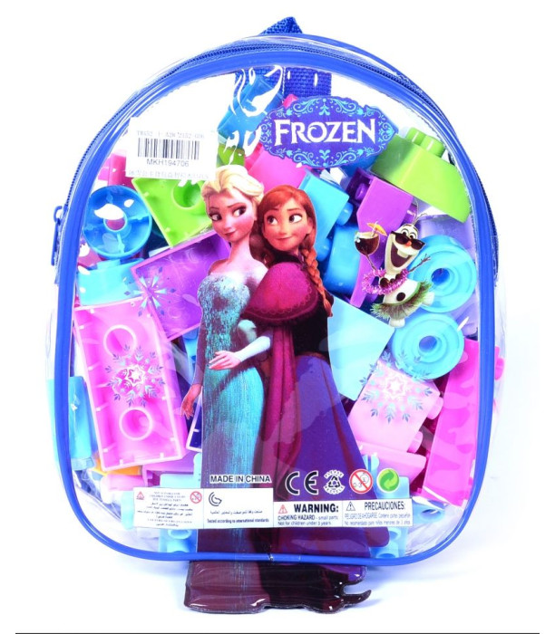 FROZEN BUILDING BLOCKS IN BACKPACK 51 PARTS - BUILDING BLOCKS, SORTERS AND RINGS