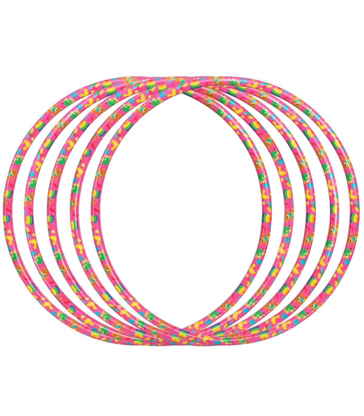 CHILDREN'S MEDIUM HOOP PINK PRINT 68 CM - RODS, ROPES AND HOOPS