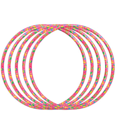 CHILDREN'S MEDIUM HOOP PINK PRINT 68 CM - RODS, ROPES AND HOOPS