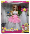 DOLL BULKA WITH VEIL, BENDING ARMS AND ROSE